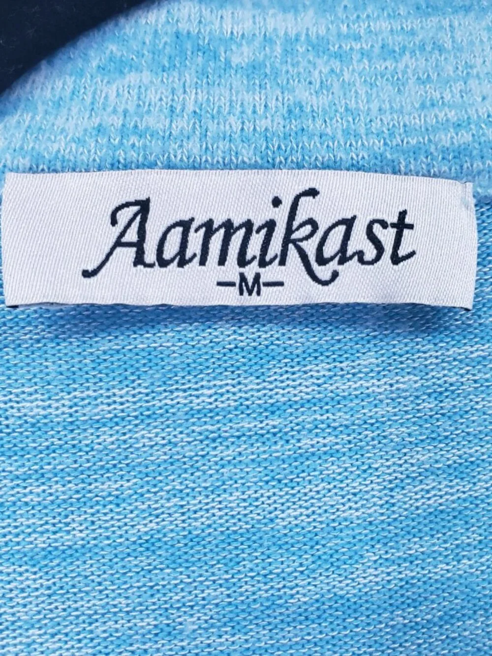 Aamikast Soft Pajamas Set Top and Pants Sleepwear Loungewear Blue Size M